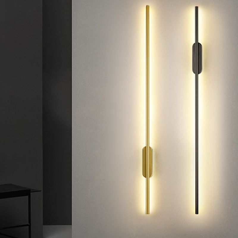 Modern Style Linear Shape Wall Sconce Metal 2 Light Wall Lighting for Living Room