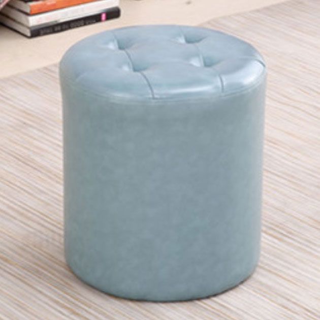 Tufted Ottoman Tear Resistant Faux Leather Contemporary Footstool Ottoman