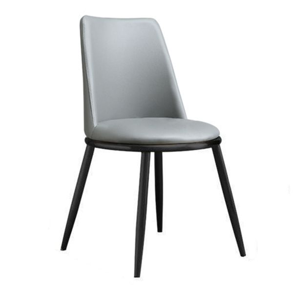 Modern Style Dining Chairs Armless Chair with Metal Legs for Kitchen