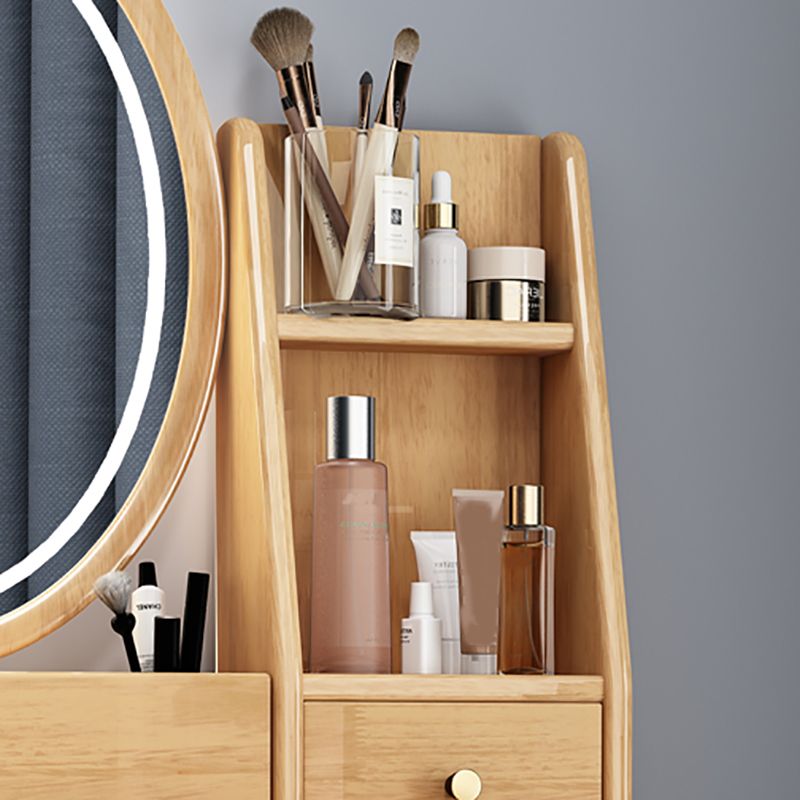 Make-up Vanity Standing Solid Wood 5 Storage Drawers Contemporary