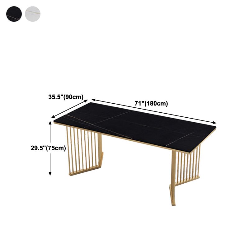Glam 1/5/7 Pieces Dining Set Rectangle Stone Dining Table for Dining Room