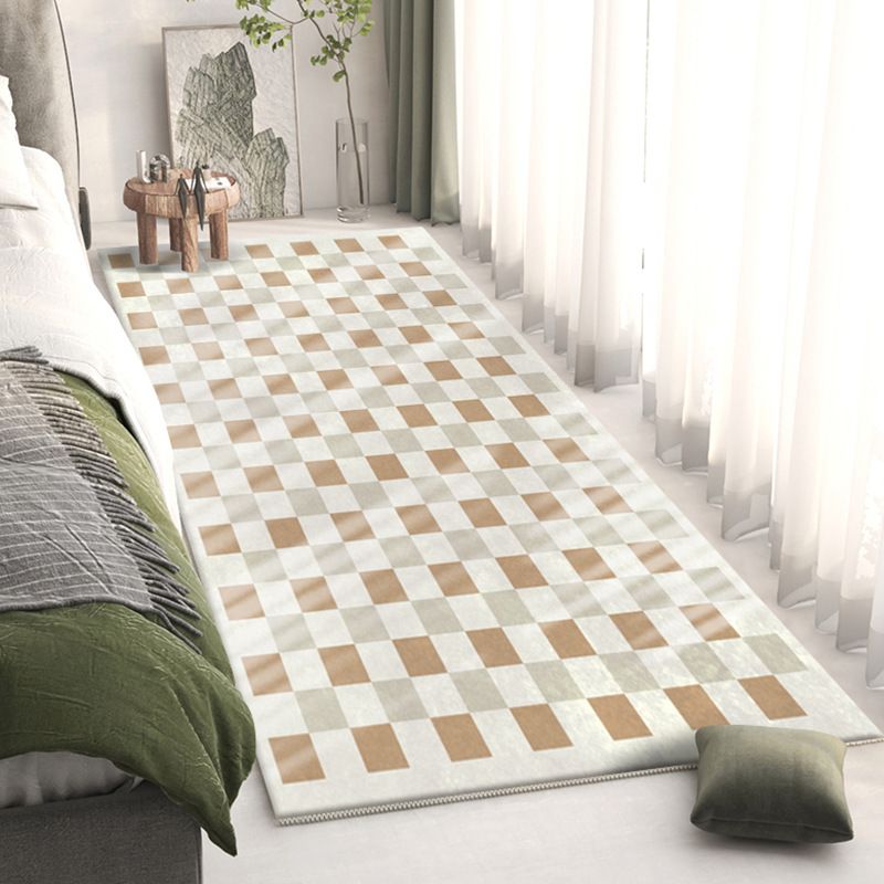 Modern Style lattice Rug Rectangle Stain Resistant Polyester Rug for Home Decor