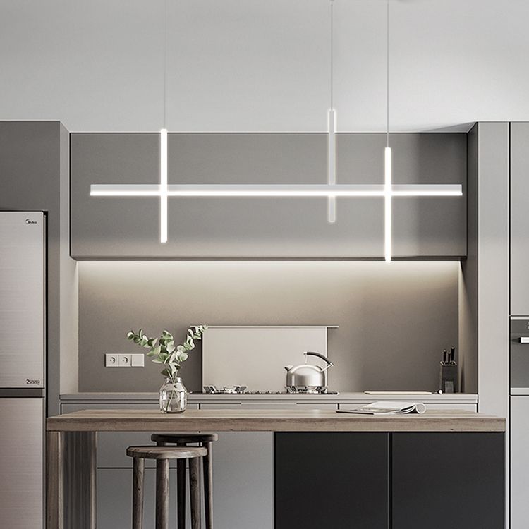Modern Linear Chandeliers Island Light Fixtures Metal Chandeliers for Dining Room