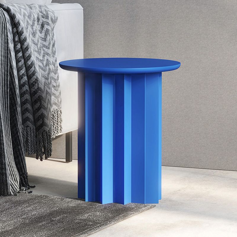 Scandinavian Round Solid Wood Top Side Table 19.6" Tall Pedestal End Table with