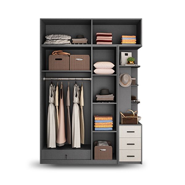 White Colour Wooden Wardrobe Contemporary Style Wardrobe Closet for Home