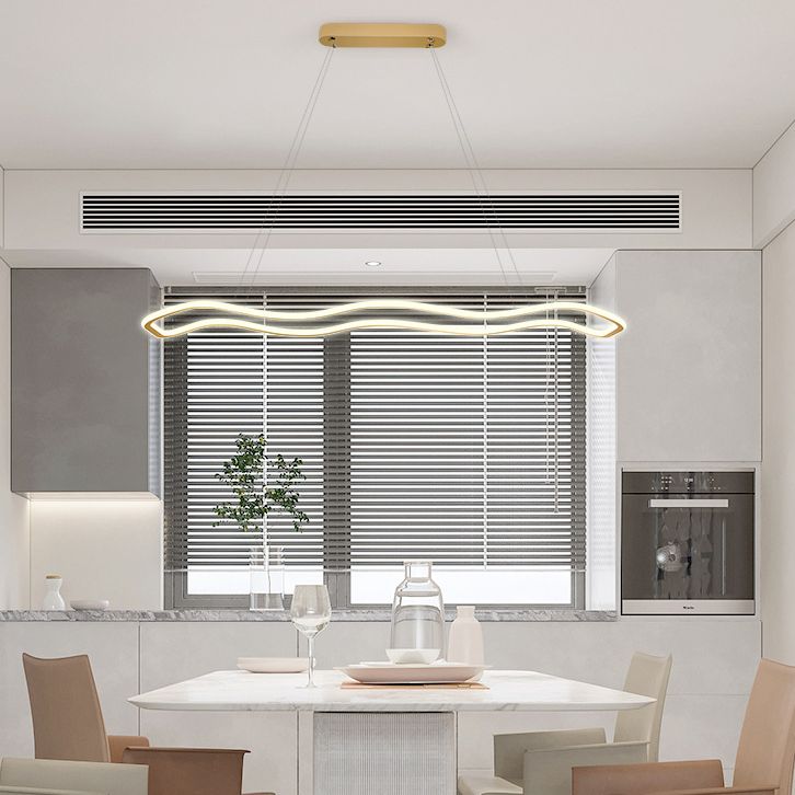 Metal Geometry Shade Island Pendant Modern Style 1 Light Island Lighting for Living Room