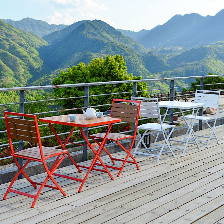 Modern 1/3 Pieces Metal Dining Set Reclaimed Wood Dining Table Set