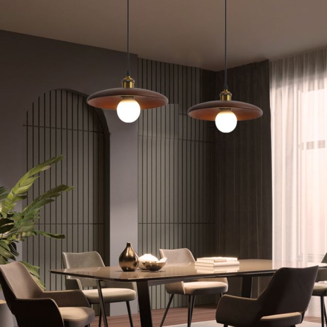 Minimalistischer Stil Anhänger Beleuchtungsbehandlung Kreis Anhänger Lichtkit mit Holzschatten