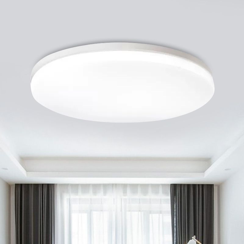 10"/15"/19" W Circular Flush Ceiling Lamp Macaron Metal Indoor Flush Lighting in Green/Pink/White/Yellow