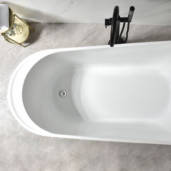 Slipper Modern Bath Oval White Soaking Acrylic Stand Alone Bathtub