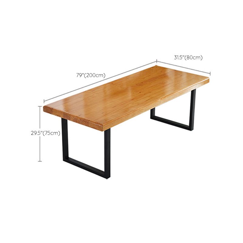 Sled Base Dining Table Contemporary Wood Dinner Table for Home
