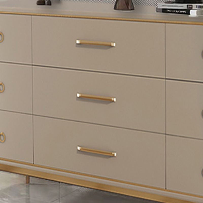 Classic Glam Horizontal Double Dresser Wood Storage Chest Dresser for Bedroom