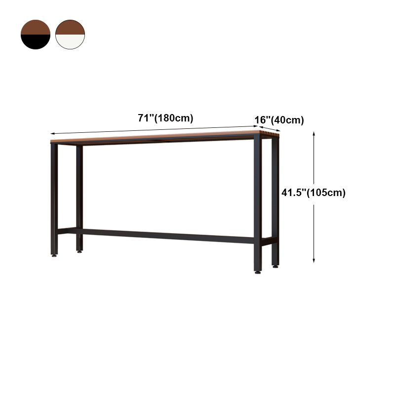 Outdoor Wood Rectangle Bar Height Table Modern Brown Trestle Bistro Bar Table