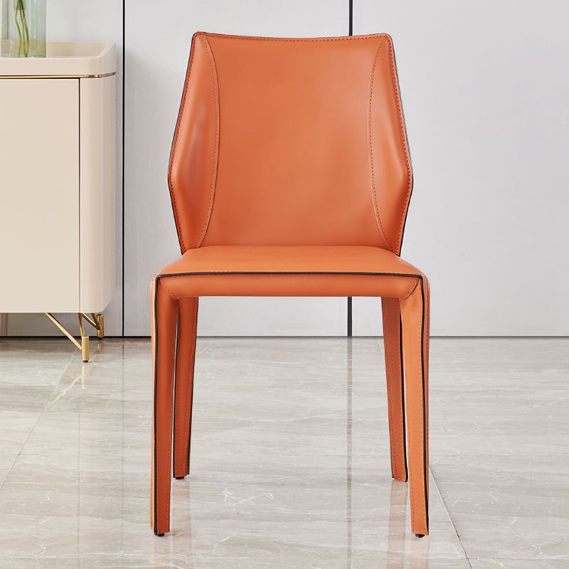 Modern Style Dining Chairs Armless Dining Chairs with Metal Legs for Kitchen
