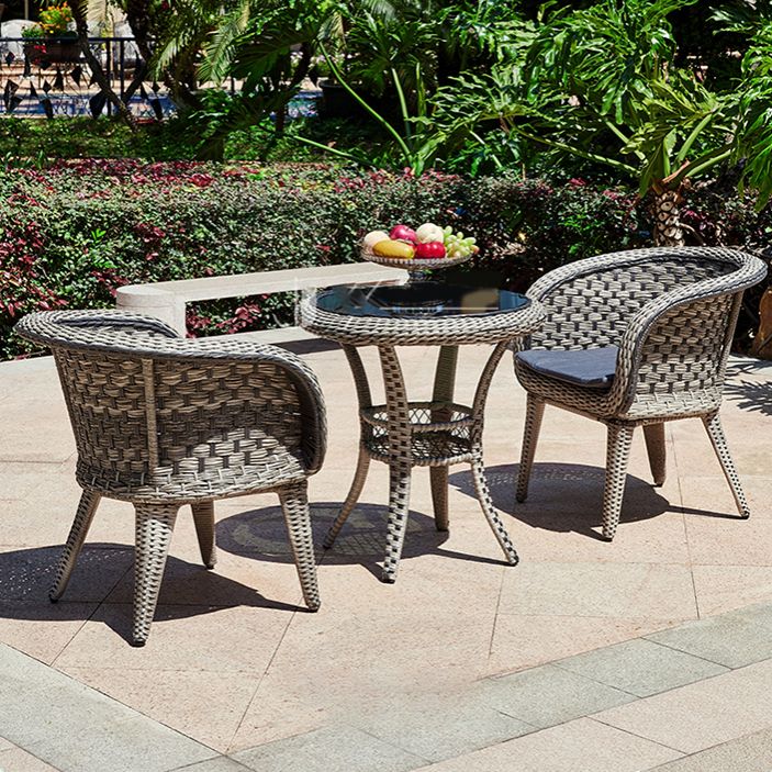 Wicker Bistro Set for Small Places 1/2/3/4/5 Pcs Contemporary Bistro Table Set