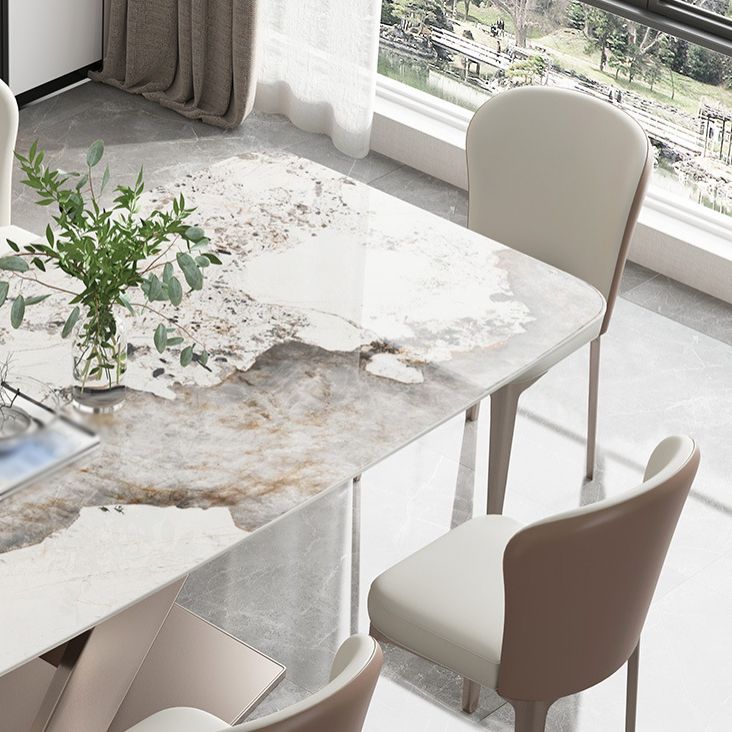 Nordic Sintered Stone Top Dining Set Rectangle 1/2/4/5/7 Pieces Dining Table with Chairs