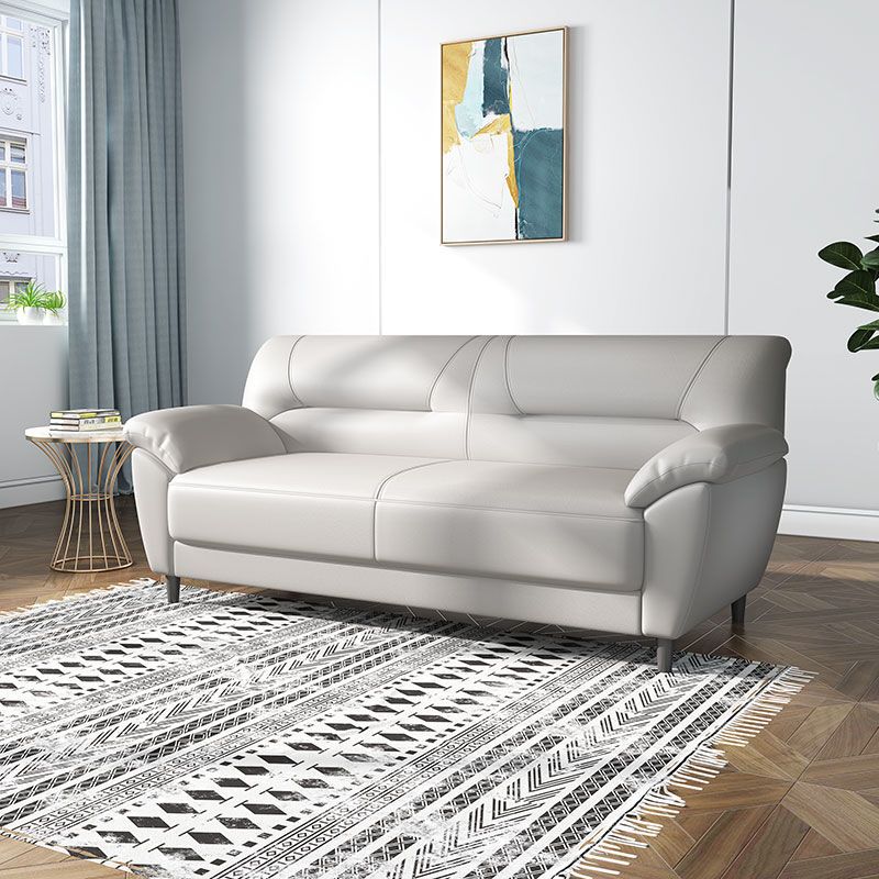 Lederen moderne 3-zits bank met armleuning, 70,87"/55,12" W genaaid kussen achterbank