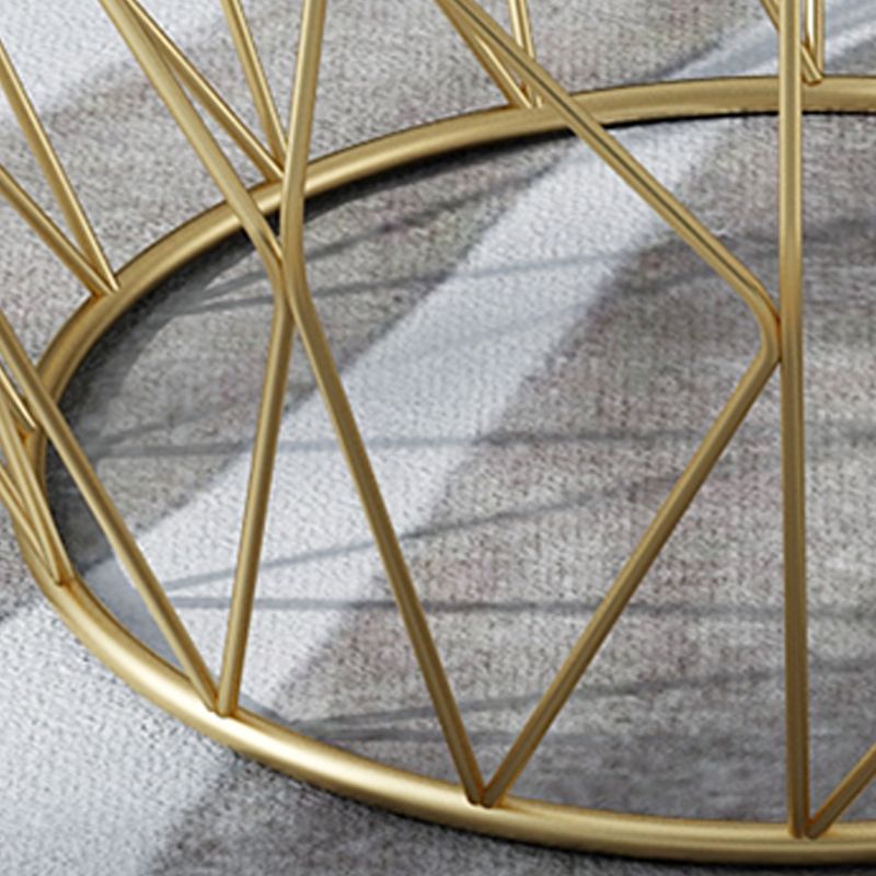 Frame Modern Simple Cocktail Table Round Glass Top Coffee Table - 17.72" H