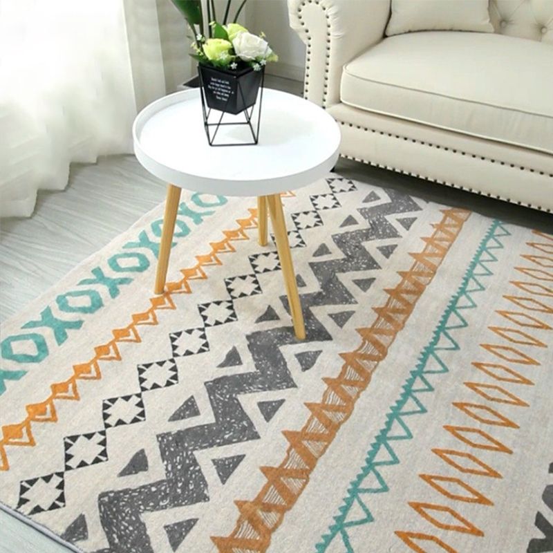 Multikolor Böhmen Teppich Polyester Symmetrischer Druck Teppich Färbung resistent maschinenwaschbar