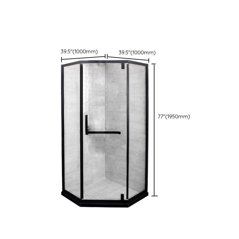 Black Frame Stainless Steel Shower Enclosure Tempered Glass Shower Kit