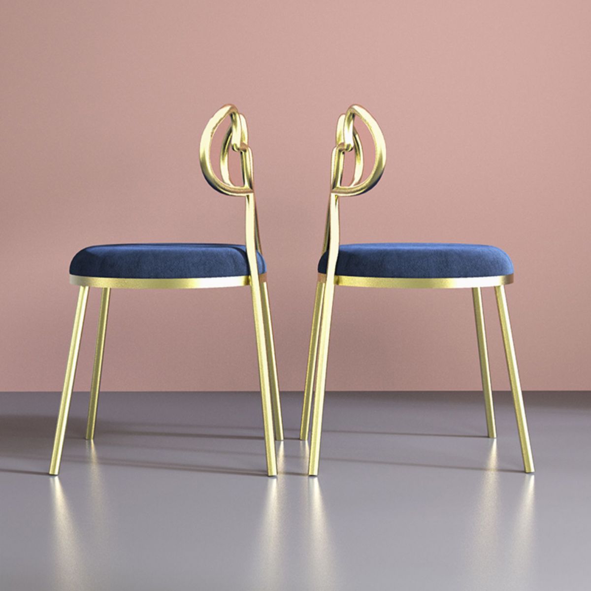 Fabric Dining Side Chair Nordic Design Armless Open Back Dining Chairs