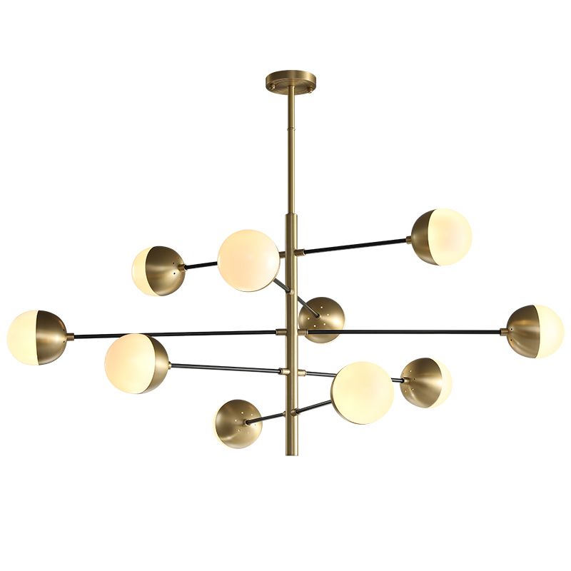 Lampadella in ottone in ottone in stile post-moderno in metallo + glass sfera di stile molecolare accompagnamento in oro
