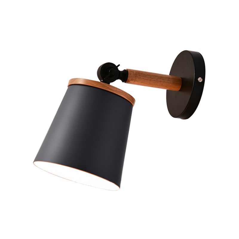 Single Light Trapezoid Sconce Light Rotatable Macaron Loft Metal Wall Lamp for Bedside