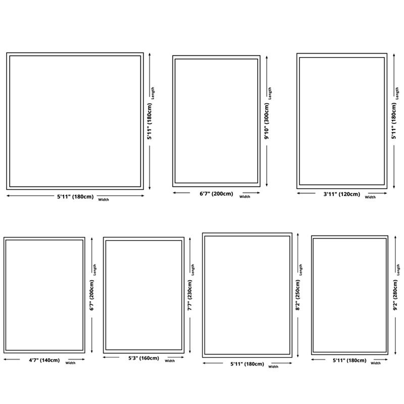 Black Modern Area Rug Polyester Geometric Rug Non-Split Backing Carpet for Home Decoration