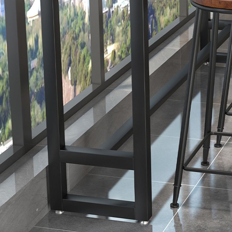 1/4 Pieces Industrial Rectangle Solid Wood Pub Table with High Stools