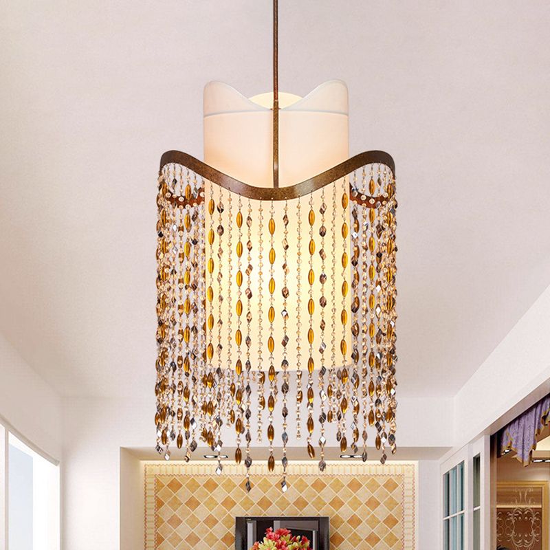 Lampada del lampadario a cascata Crystal Nordic Crystal 3 Heads Red Brown Cioncant Aione per soggiorno per soggiorno