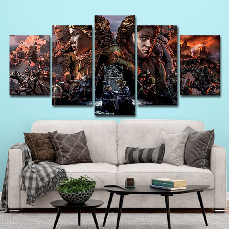 Game Character Thronebreakers Wall Decor Modern Canvas Print Wall Art in Brown