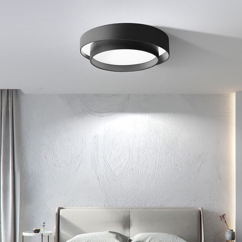 Acrylic Drum Shade Flush Lamp Nordic Style LED Ceiling Flush Mount Light for Bedroom