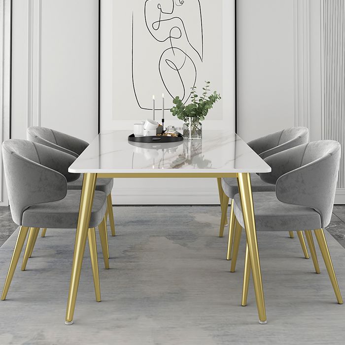 Glam White Sintered Stone Dining Table Set 1/4/5/7 Pieces Dining Set