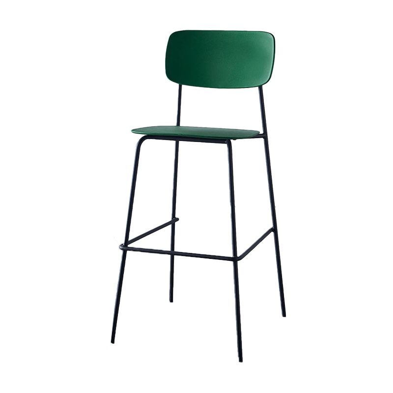 Modern Backrest Armless Counter Stool Iron Pub Stool with Plastic Cushion