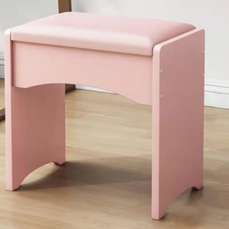 Modern PU Leather Ottoman Plain Rectangle Wood Frame Fade Resistant Target Pouf