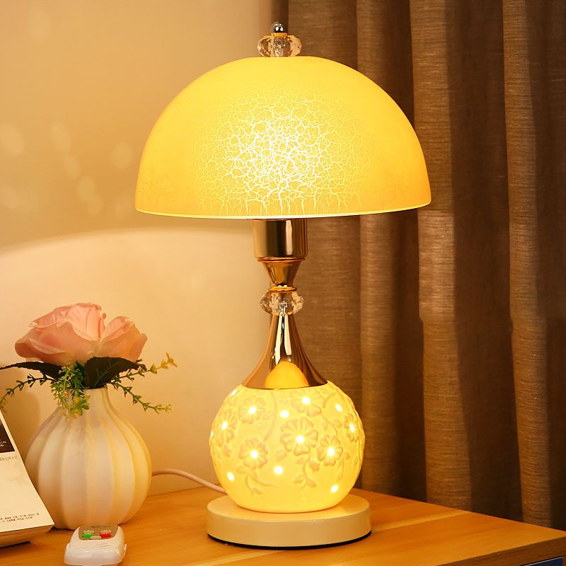 1 Light Dome Night Table Lamps Modern Style Glass Table Lamp