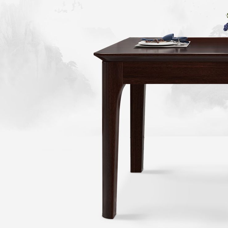 Mesa de comedor de madera maciza estándar industrial, mesa de comedor rectangular para cocina con base de 4 patas
