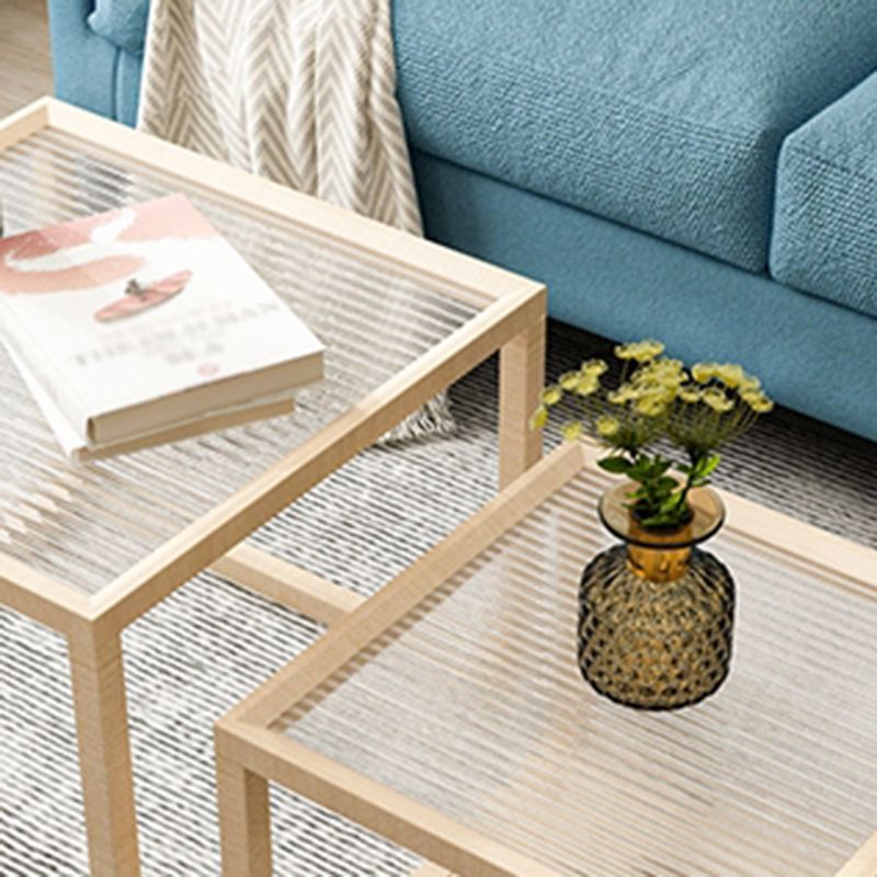 Scandinavian Solid Wood Square Coffee Cocktail Table in Natural