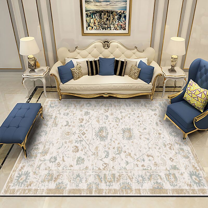 Bohemian Carpet Indoor Medallion Carpet Stain Resistant Carpet for Living Room