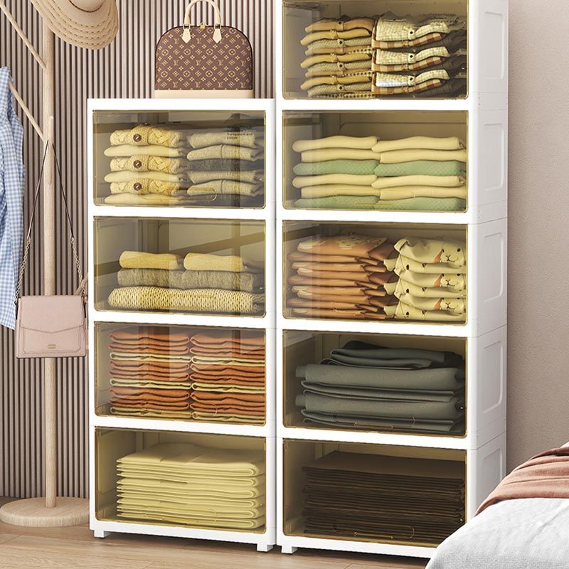 Contemporary Storage Cabinet Plastic Wardrobe Closet for Bedroom