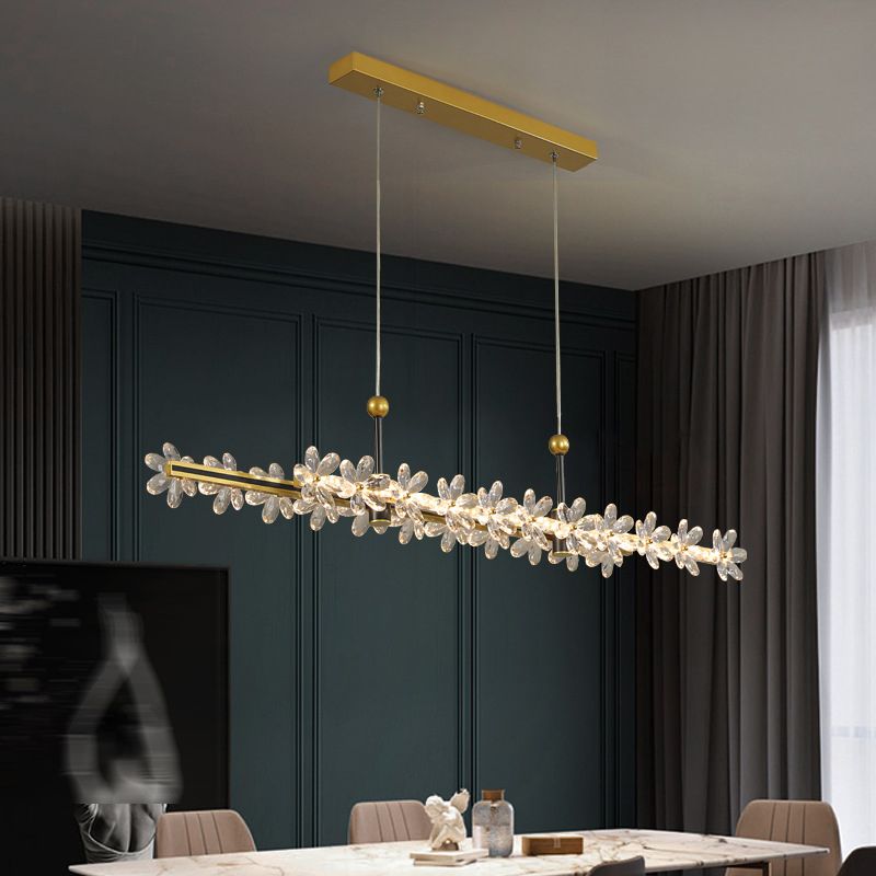 Modernism Single Golden Finish Ceiling Light LED Kitchen Island Lighting