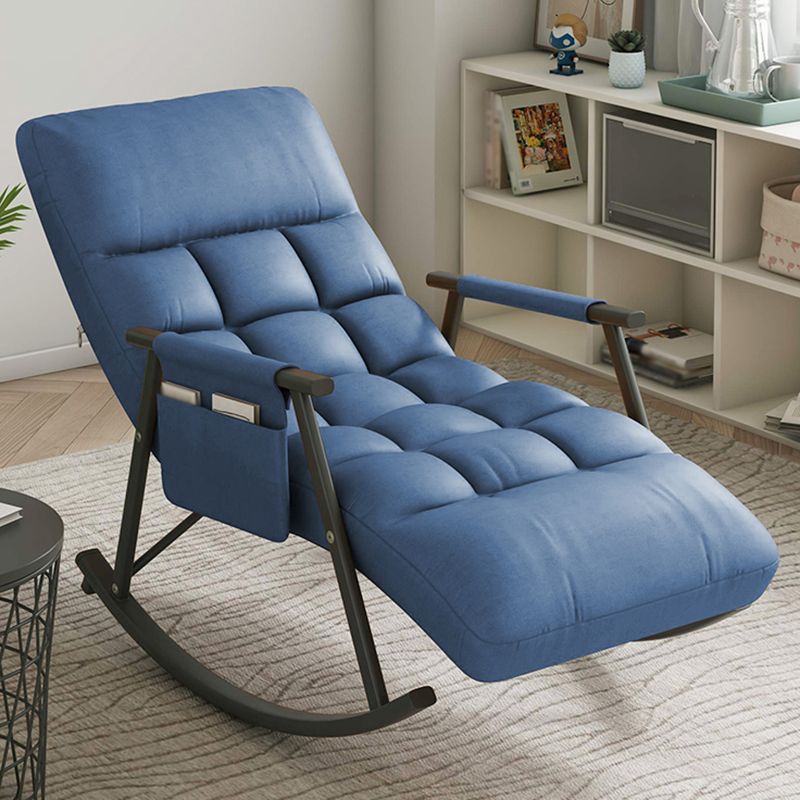 Faux Leather Rocking Chair Modern Style Rocker Chair with Storage