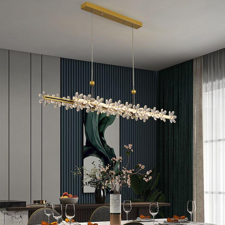 Modernism Single Golden Finish Ceiling Light LED Kitchen Island Lighting