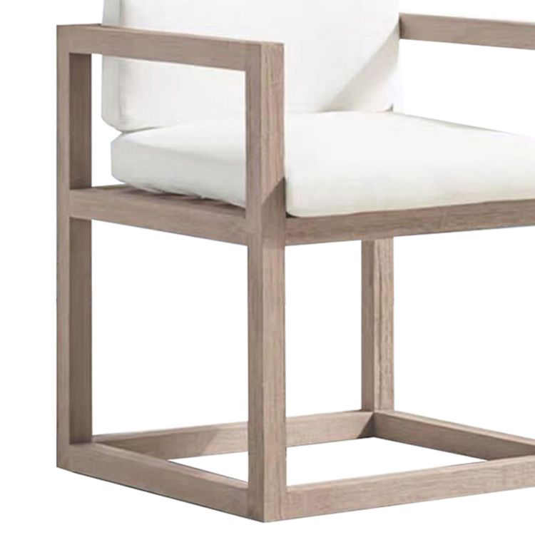 Contemporary White Patio Dining Chair with UV Protective Finish Cushion