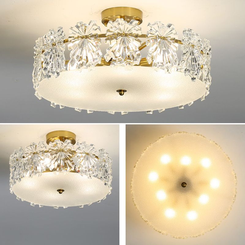 Nordic Ceiling Light Household Glass Shade Flush Mount Light Fixture for Bedroom