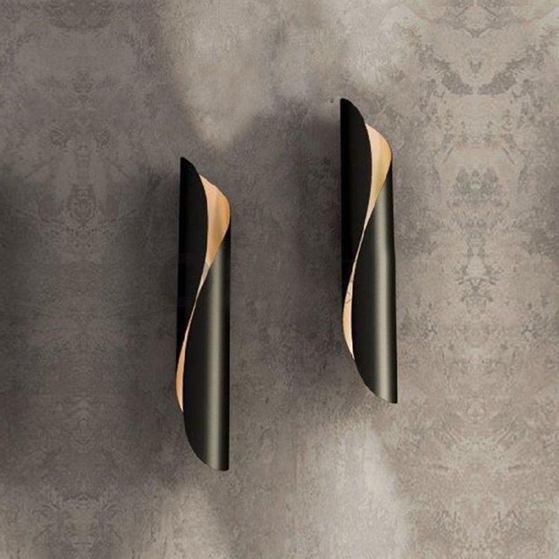 Scroll Wall Lighting Fixture Minimalistic Metal 2-Head Corridor Wall Sconce Light