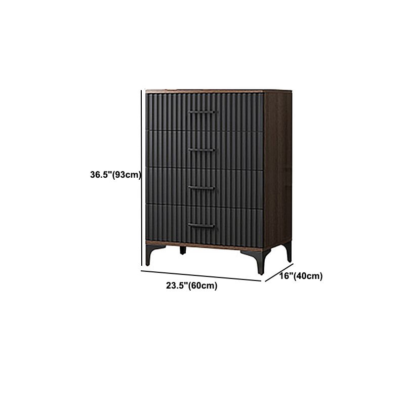 Contemporary Rectangle Accent Chest with Brown Top and Metal Legs