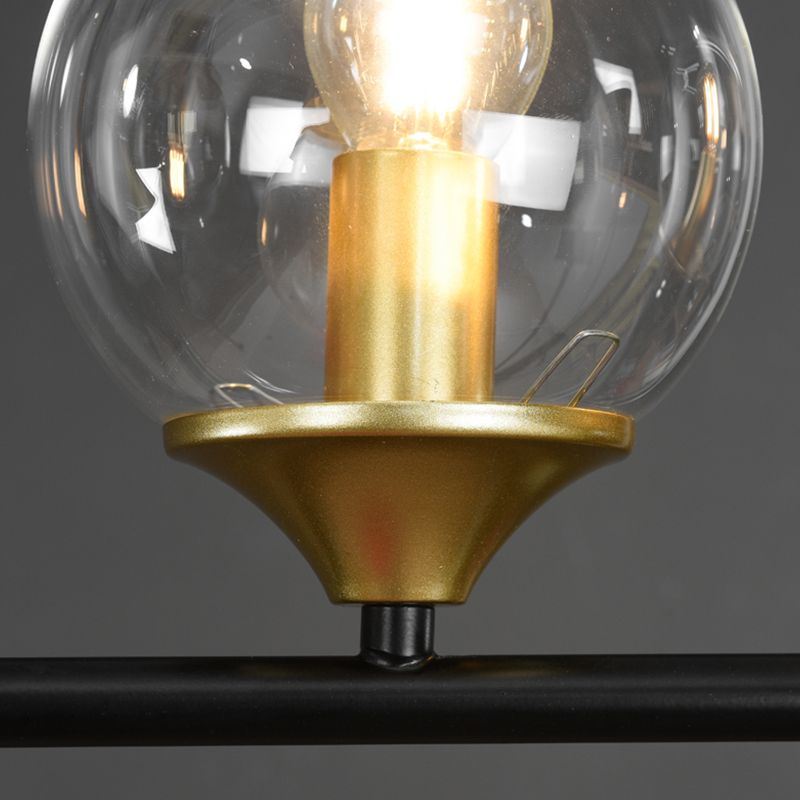 Contemporary Kitchen Island Fixture 4 / 5 / 6 - Light Metal & Glass Ceiling Pendant