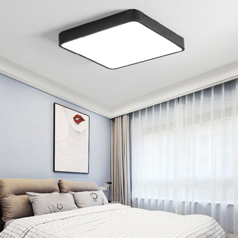 Macaron plafonnier nordique moderne minimaliste carré chambre étude salon Ultra-mince fer économie d'énergie éclairage