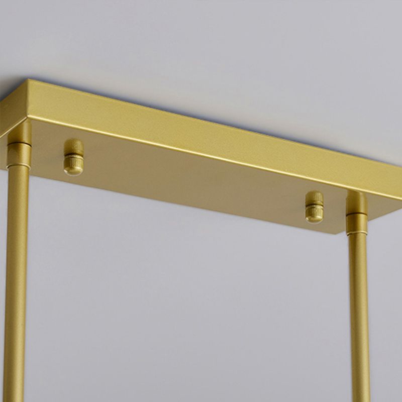 Modern Simple Island Pendant Rectangle Shade Crystal Island Lights for Restaurant